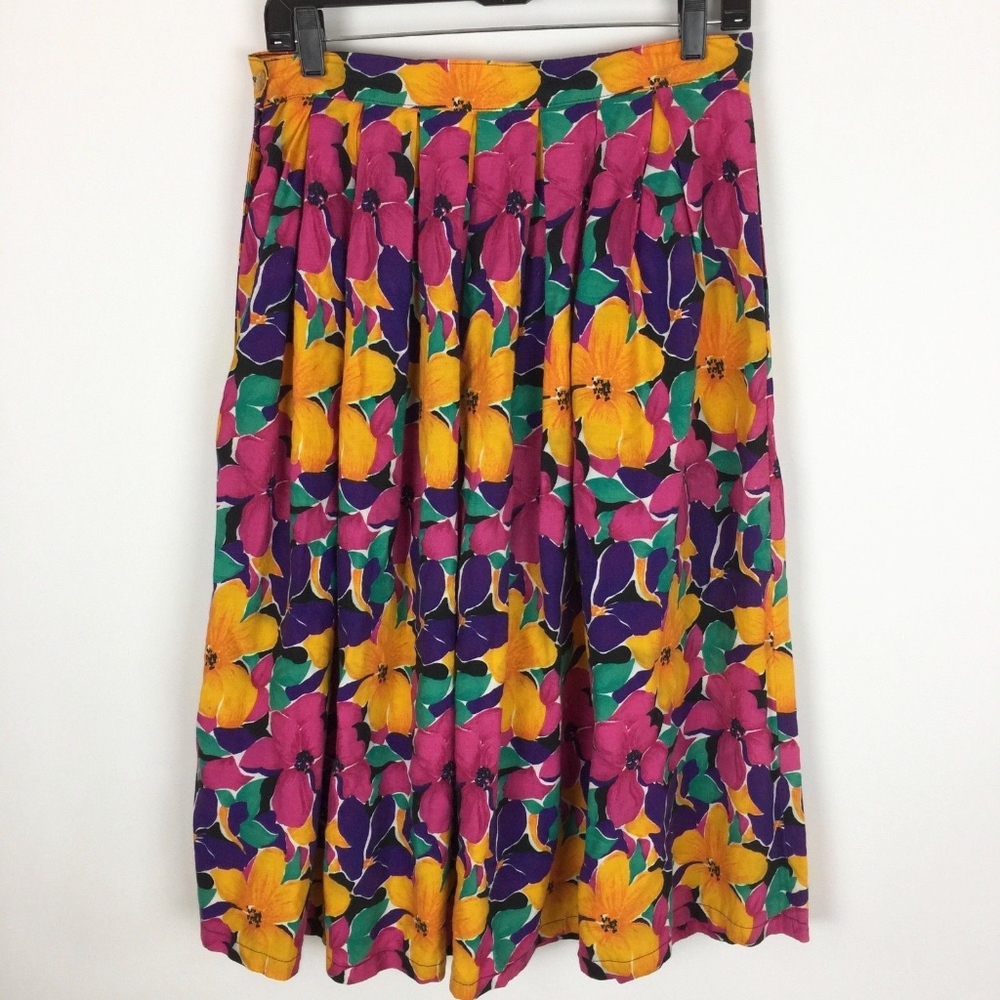 Woolrich Skirt 14 Floral Vintage Midi Button Down - Picture 4 of 8